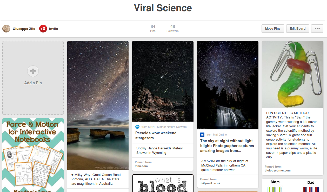 Immagini virali riguardanti la scienza su Pinterest