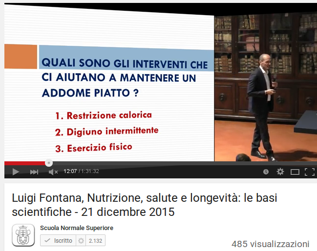 Luigi Fontana, Nutrizione, salute e longevità: le basi scientifiche