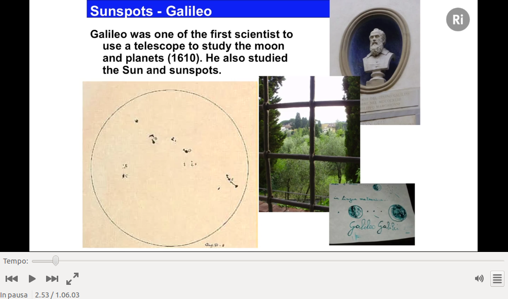 Galileo Galilei vide per la prima volta le macchie solari