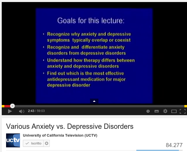 Various Anxiety vs. Depressive Disorders
