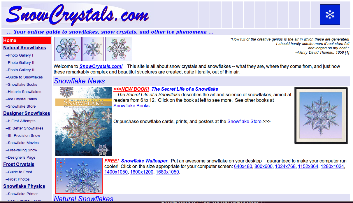 Questo sito e' un'enciclopedia sui fiocchi di neve